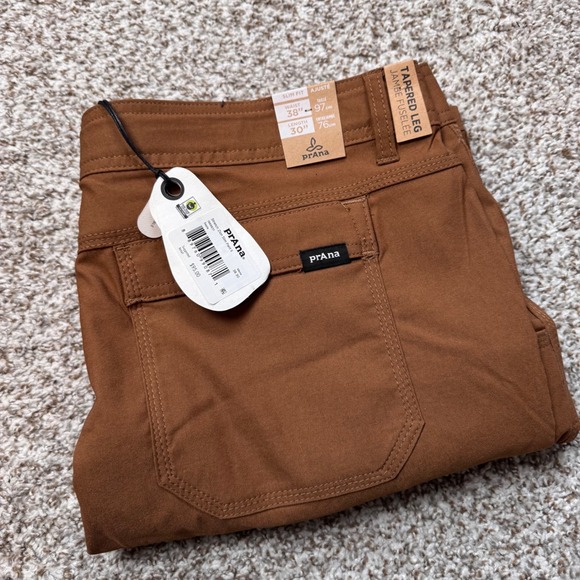 PrAna 38x30 Stretch Zion Slim Fit II Tapered‎ Leg Cargo Pants Brown Performance